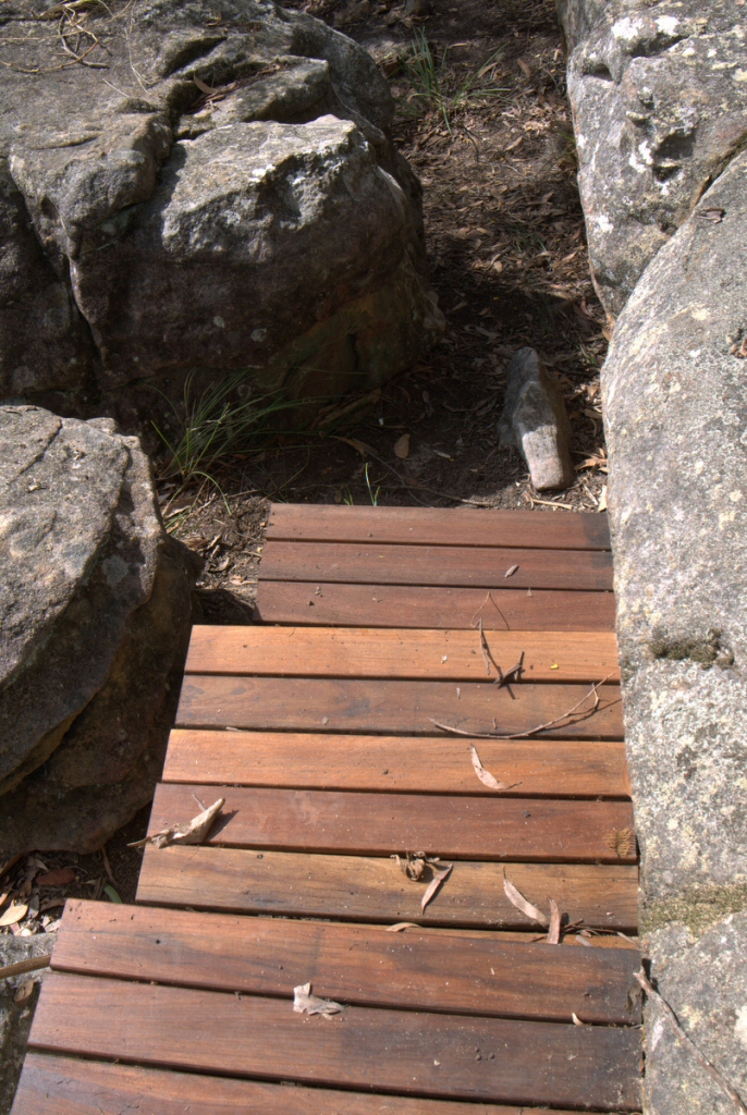 timber deck as a pathway in an awkward area