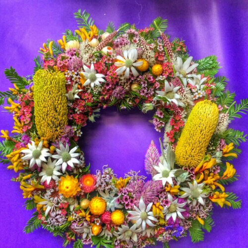 wildflower christmas wreath from-the-wildflower place nursery erina heights