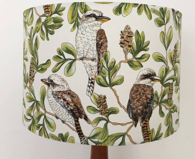 Kookaburra On Banksia Lampshade