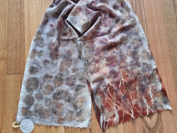 merino scarf dyed with eucalyptus and kangaroo paw