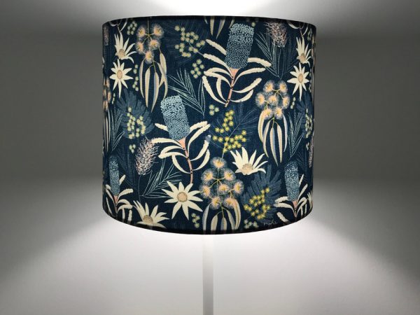 Grevillea, flannel flower,wattle, gum blossom lampshade handmade in Australia